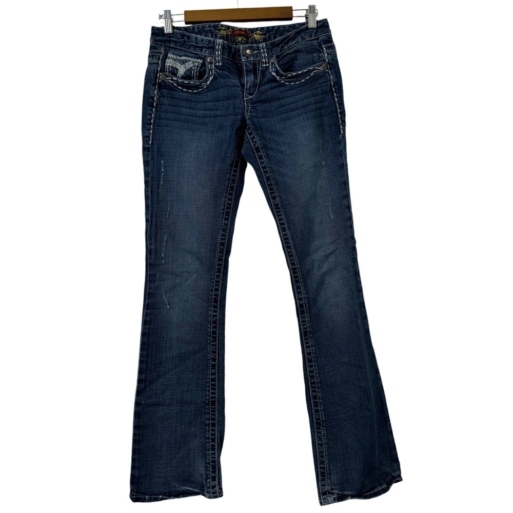 Maurices Womens Size 5/6 Low Rise Straight Leg Denim Blue Jeans Y2K‎ Cowgirl